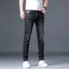Designer Männer Casual Stretch Skinny Jeans Bleistift Hosen Streetwear 90er Jahre schwarze Denim-Hosen Fi koreanische Denim-Hosen Mann A6ae #