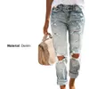 Women's Jeans Women Fashion Mid Waist Boyfriend Big Ripped Hole Jeans Casual High Street Denim Pants Sexy Vintage Pencil Calca Jean Streetwear 24328