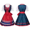 Niemcy Traditial Bavarian Oktoberfest Beer Girl Medieval Vintage Costume Wair Halen Carnival Party Lolita Dr Y025#