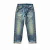 Sauzhan Heren Jeans Distred Moustache Effect W Seedge Denim Jeans Motorfiets Regular Fit Rechte Been 14 Oz Y2Zj #