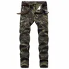 heren joggers militaire camoue cargo denim jeans fi broek streetwear casual merkbroek a4dw #