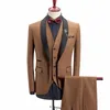 3 pièces costumes Fi nouveaux hommes Casual Boutique Busin costume / mâle couleur correspondant col Blazer veste manteau pantalon gilet ensemble g89R #