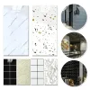 Stickers 10Pcs Marble Tiles Sticker Waterproof PVC Wallpaper Self Adhesive Vinyl Films Bathroom Kitchen Backsplash Oilproof Cupboard