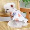 Vestido de vestuário de cachorro Puppy Princesa Vestido Primavera Verão Pet Fashion Cartoon Salia pequena Camisa de gato de gato de gato de gato chihuahua maltese