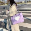 Sacs à bandoulière Harajuku Kawaii pour femmes, fourre-tout japonais en forme de cœur, fourre-tout Lolita, grand acheteur avec fermeture éclair, 2023, 230309