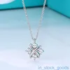 1:1 High End Womens Designer Necklaces Tiffancy X-shaped 4-diamond Necklace Female Cross Party Princess Necklace Jewelry with Tiffin Original Logo