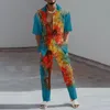 2023 Fi 3D Imprimer Deux Pièces Ensemble Hommes Été Manches Courtes Chemises À Revers Pantalons Et Haut Costume Décontracté Streetwear Hommes Tenue V2CY #