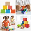 Cadeau cadeau 100 pcs cubes en bois blocs de construction formes carrées inachevées pour jouer