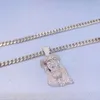 10K 14K massief gouden handinstelling Iced Out Vvs Moissanite diamanten ketting Jezus stuk hanger