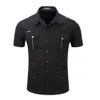 herrskjorta 2024 Nya män lastskjorta fi casual skjorta sommarstil 100% Cott Solid Mens Casual Plus Size S-3XL 55888 80GI#
