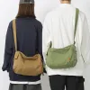 Bolsas de ombro femininas lona mensageiro casual hobos bolsa crossbody macio y2k design livro escolar unissex estilo japonês 2024