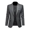 Boutique Mode Einfarbig High-End-Marke Casual Business Herren Blazer Bräutigam Hochzeitskleid Blazer für Männer Anzug Tops Jacke Mantel 240314