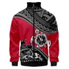 Hawaïen Streetwear Baseball Jacket Manteau Tahiti Polynésie 3D Impression numérique Col montant Streetwear Bomber College Jacket v4t8 #