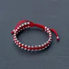 La Monada Weave Red Thread Para Mão 925 Pulseira de Prata Esterlina Corda Pulseiras Mulheres Bead 240315