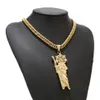 Anhänger Halsketten Top Qualität Gold Ton Jesus Stück Halskette Edelstahl Halten Zauberstäbe Katholischen Christlichen Schmuck2723