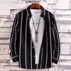 Camisa a cuadros informal para hombre Camisas a rayas blancas ajustadas a tope para hombre, camisa Dr con estampado de manga LG para oficina de negocios p0Ng #