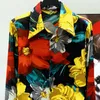 PFHQ 2023夏の新しいFIカジュアル印刷シャツ男性のためのターンダウン襟lgスリーブルーズメンズブラウス衣類21F4054 W94P＃