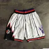 Short de basket-ball de l'équipe Just Don Retro Wear, pantalon de Sport avec poche zippée, pantalon de survêtement Hip Pop blanc violet rouge