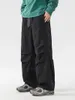 Men's Pants 2024 Spring Joggers Sports Solid Color Black Loose Casual Trousers Trackpants Pleated Fashion Sweatpants