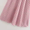 Casual klänningar kvinnor polka prickar chiffon maxi sommar sexig strand spaghetti rem rosa söta flickor v-ringning ärmlös lång klänning kvinnlig