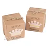 Gift Wrap Princess Baby Shower Favor Boxes Rustic Kraft Paper Box Girl 1st Birthday Decoration Bomboniere Christening