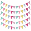 Party Decoration 5 Pack Outdoor Bunting 60 Flags Garden Waterproof Multicolor Faux Linen Triple-Cornered Decor For Wedding Birthday