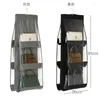 Storage Bags Wardrobe Handbag Hanging Organizer Foldable 6 Pockets Bag Bedroom Hanger Pouch Home Closet