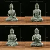 Sculptures High Quality Indoor Outdoor Sitting Buddha Resin Garden Ornament 4x8x12cm Buddha Ornament Statue Decor Stone Zen Effect