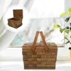 Baskets Outdoor Decor Wooden Picnic Basket Lidded Little Baskets Handles Storage Multipurpose Gifts