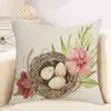 Capa de almofada ovo de páscoa flor bota caso reutilizável decoração do feriado para sofá quarto lance quadrado