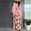 Robes décontractées Winyi Summer Beach Maxi Robe Femmes Mode Imprimer Boho Longue avec écharpe Split Sexy Robe de soirée Afrique Kaftan