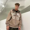 Herrtröjor tröjor stjärna mönster hoodie män brev tröja överdimensionerade full zip up y2k kläder harajuku stil enkel par kappa mode streetwear 24328