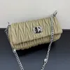 ホワイトバッグレディース新しいソフトレザーフェアリーガールMou Water Diamond Chain Crossbody Wrinkle Bags