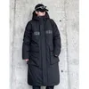 Techwear Down Cott Jacket Herrens överdimensionerade mittlängd Workwear Cold Weather Clothing 2023 Vinterfickor Tjocka huva Parkas 79GA#