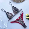 Damen-Badebekleidung, hoch geschnittener Mini-Bikini für Damen, Leopardenmuster, Bandage, Push-up-Badeanzug, sexy Badeanzug, Schürze, T-Linien-Badeanzug, Biquini Trajes De Ba o 2024 T240328