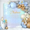 Albums 18 pièces toile de fond murale scintillante panneaux de paillettes carrés décor pour les décorations de la saint-valentin anniversaire mariage enterrement de vie de jeune fille 30*30 cm