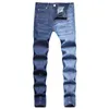 Jeans casual da uomo nuovi stile classico Busin Fi cuciture profonde leggere pantaloni in denim slim fit dritti jeans di marca maschili M24X #