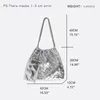 Evening Bags MABULA Trend Chain Hobo Bag For Women Soft PU Leather Woven Square Shoulder Purse Set Big Silver Elegant Tote Shopper Handbag