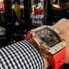 Bilek Richarsmill Watch Chronograph Mekanik Saatler RMS11-03 Lüks İsviçre Otomatik Hareket Safir Ayna İthal Kauçuk Iike Tasarımcı Yüksek kaliteli