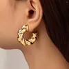 Boucles d'oreilles coréennes en acrylique torsadé, cerceau couleur Dopamine, filetage en forme de C, boucles d'oreilles goutte pour femmes, ensembles de bijoux à la mode