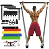 Pilates Bar Kit med motståndsband Set Bodybuilding Elastic Bands for Fitness Sports Pull Rope Fitness Stick Workout Band 240322