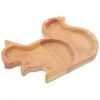 Plates Wood Nut Tray Snack Serving Plate Storage Dish Squirrel Shape