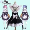 Anime Cosplay Kostüm Ram/Rem Kawaii Sisters Maid Servant Dr Ebeveyn-Çocuk Kıyafet Halen Karnaval Partisi Dr 48QY#