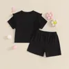 Clothing Sets Born Toddler Baby Girl Summer Clothes Knit Ribbed Ruffle Shirt Shorts Casual Outfits 0 3 6 9 12 18 Months 2T