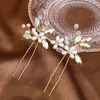 Pinces à cheveux en forme de U en strass, 2 pièces, fourchettes, diadèmes de mariée, épingles latérales en cristal pour filles, couronnes, accessoires de mariage