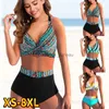 Costumi da bagno da donna Nuove donne sexy due pezzi bikini con stampa arcobaleno 2022 costume da bagno femminile sexy di grandi dimensioni costume da bagno estivo da spiaggia estivo XS-8XL T240328