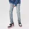 2023 Vibe Style Ripped Hole Mer Bleu Hommes Slim Jeans Pantalon Y2K Vêtements Droit Hip Hop Vintage Denim Pantalon Pantal Homme K0YC #