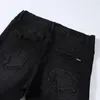 Men's Jeans 2024 Arrivals Pants Fashion Streetwear Black Casual All-match Leather Patchwork Slim Denim For Men