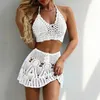 Ensembles de bikinis pour maillots de bain adolescents au crochet évidé deux pièces d'été Bikini Beach Wear maillot de bain 240322