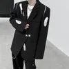 men Women Niche Metal Butt Streetwear Hip Hop Loose Casual Dark Black Blazers Suit Jacket Net Celebrity Blazers Male Coat r7cx#